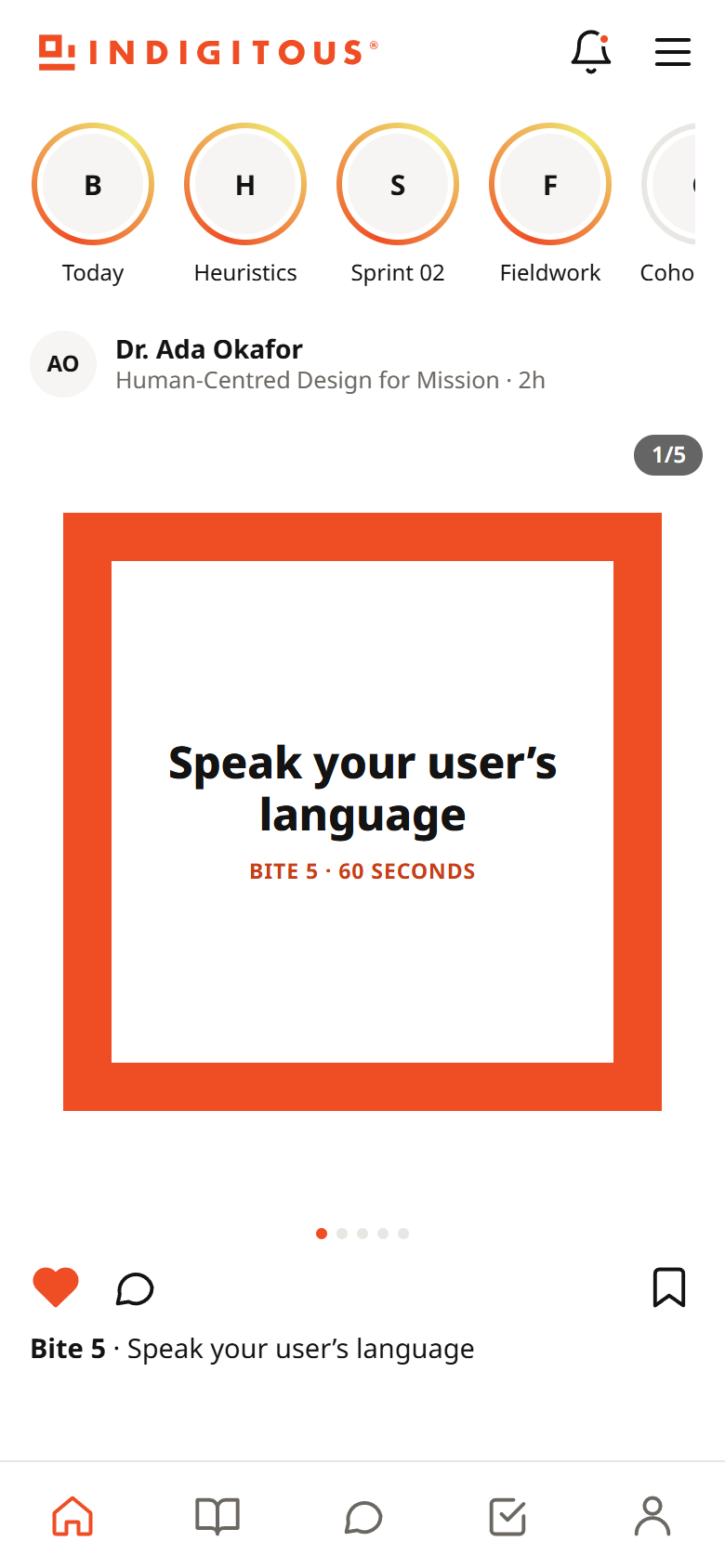 Indigitous Academy on a phone